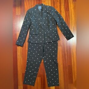 Modcloth Black and Silver Celestial Blazer and Pant Suit Set, L